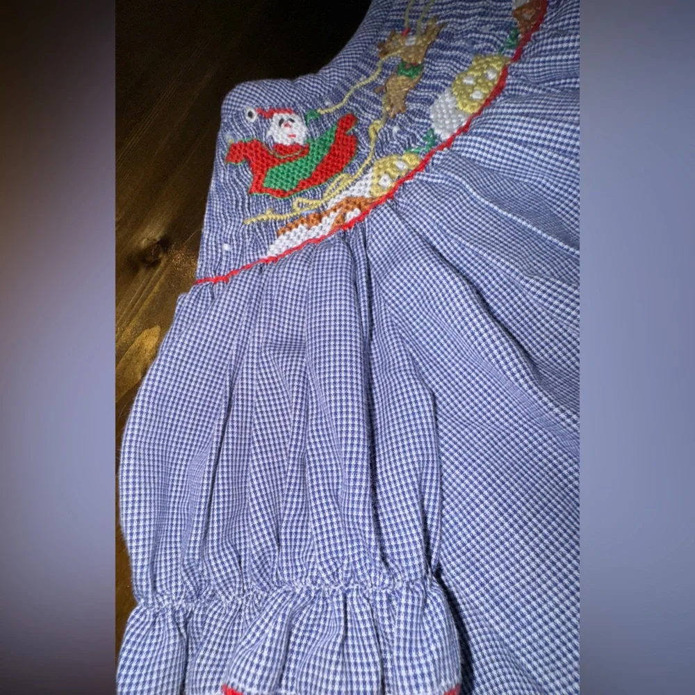 Handmade Smocked Dress – Heirloom Quality | Classic Blue Gingham sz 18 Month